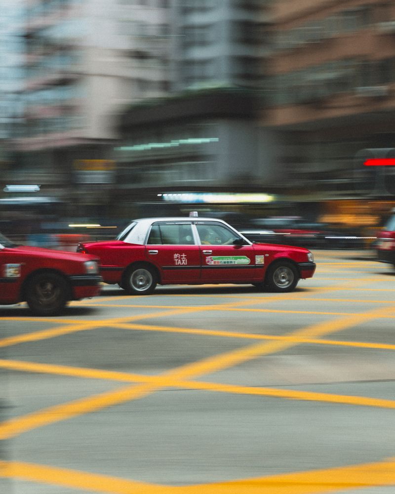 Red taxi, Mong Kok