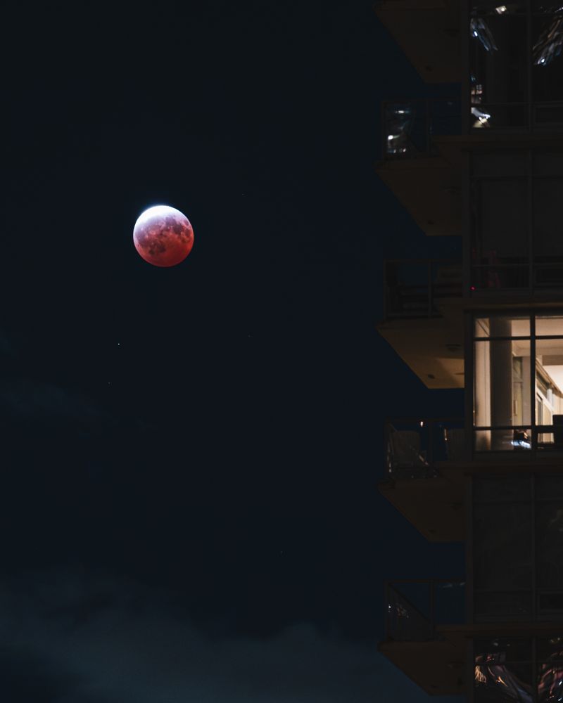 Lunar eclipse from the balcony