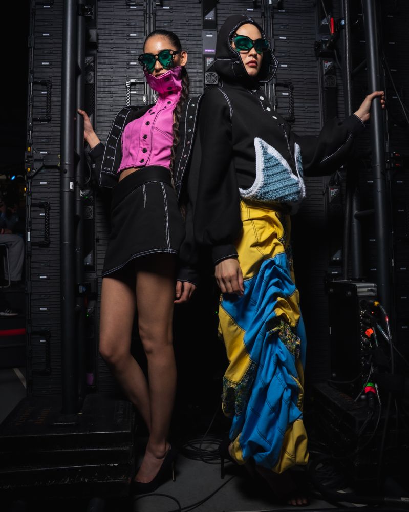 Pink and black